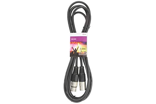 qtx Professionelles DMX Beleuchtungskabel XLR-Stecker auf Buchse, 3,0 m