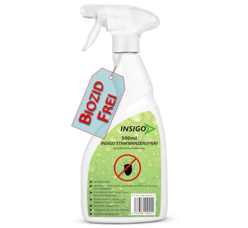 Biozidfreies Wanzenmittel 500ml Sprühflasche – mechanische Wirkung auf Stinkwanzen – Effektives Mittel gegen Wanzen im Haus – Wanzen Lösung von INSIGO