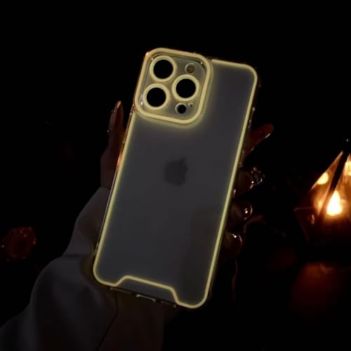 Rnrieyta Miagon Leuchtend Luminous Glitzer Hülle für iPhone 13,Fluoreszierend Licht im Dunkeln Bunt Bling Handytasche Durchsichtig Dünn Transparent Cover Slim Schutzhülle Backcover