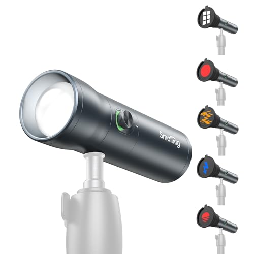 SMALLRIG RF10C RGB-LED-Taschenlampe für Fotografie, 7500mAh Gemustertes Umgebungslicht aus Aluminiumlegierung, 4-farbiges Fülllicht mit 20 Gemusterten Lichtfiltern, für Fotos, Inhaltserstellung - 4634