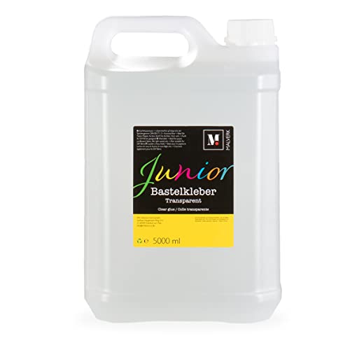 Malverk Junior - Bastelkleber Transparent Flüssig - 5 Liter Lösungsmittelfreier Kleber für Kinder geeignet - auf Wasserbasis