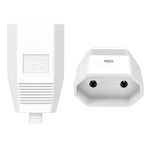 VIEVRE 2 Stücke Eurokupplung Flach, Kupplung 230V, Eurostecker Flach für Schuko Stecker Flach