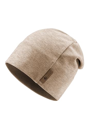 Sterntaler Beanie in Melange Optik mit dezentem Streifen - Unisex Baby und Kinder Mütze aus weichem Mischgewebe - Übergangsmütze - rost, 53