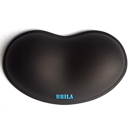 BRILA Ergonomische Silikon-Maus-Handgelenkauflage, kühlendes Silikagel, PU-Leder, Maus-Handgelenkstütze, Pad für Büroarbeit und Laptop, Computer-Gaming