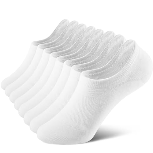 fitfets Sneaker Socken Herren & Damen Füßlinge 8 Paar No Show Unsichtbare Socken Unisex Set Gr. 35-50 Socken Baumwolle,weiß,43-46