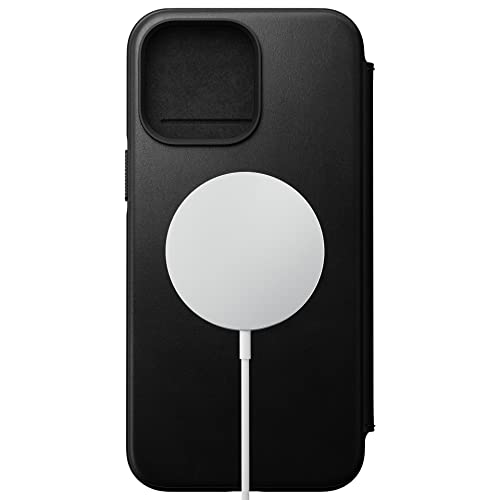 NOMAD Moderne Leder-Folio mit MagSafe, kompatibel für iPhone 14 Pro Max 6,7 Zoll (17 cm) (Schwarz)
