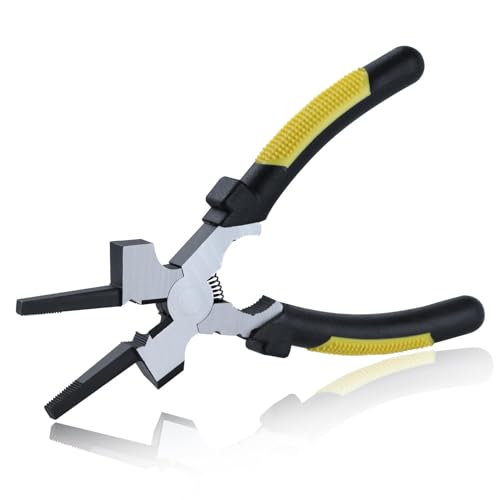 SPEEDWOX MIG Schweißzange mit Messlöchern, 7-in-1-Multifunktionsschweißzange, 17,8 cm, Schweißwerkzeug, Migdüsenreiniger, Schlackenhammer zum Schaben von Spritzern, Drahtziehen und Schneiden
