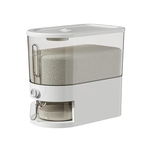 kesurpae Reisbehälter aus PP Kunststoff mit geneigter Gleitnut, transparenter, Abnehmbarer Reisspender aus ABS PP Kunststoff, Typ+1【5kg】