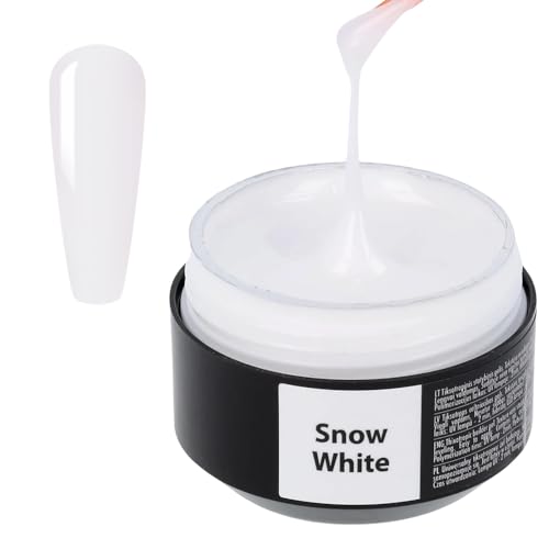 SINCERO SALON Easy Fluid Aufbaugel für Gelnägel - Snow White - Farbgel für Gelnägel - Ideal UV Gel für Nagelverlängerungen Korrekturen French Manicure - Nail Art - Builder Gel für Nägel 15ml