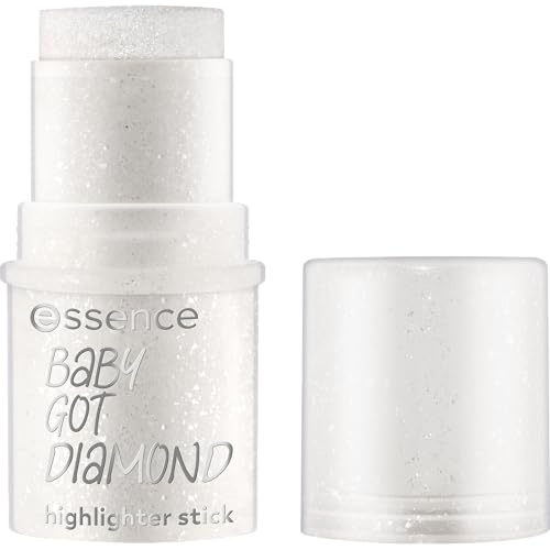essence BABY GOT DIAMOND highlighter stick, Silber, glänzend, strahlend, schimmernd, glitzernd, vegan, ohne Parfüm, ohne Konservierungsstoffe, ohne Parabene, 1er Pack (5.4g)