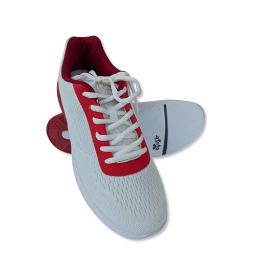 Bowling-Schuhe – Aloha HexaGo – Bowlingschuh für Damen, Herren und Jugendliche – Für Rechts- und Linkshänder (Weiß/Rot, EU Schuhgrößensystem, Erwachsene, Herren, Numerisch, M, 42)
