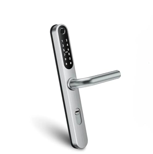 BOT Elektronisches Türschloss, SMART Lock Doorknob, TTlock, Bluetooth, Smart-Funktion – Schloss mit Fingerabdruckleser, Variable Teilungsgröße 72-92mm (Silber, 72-92mm)