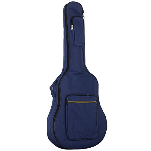 TRIXES Full-Size-Gitarrentasche mit Schultergurten, wasserdichtem gepolstertem Koffer, Bass, akustischer und klassischer Gitarren-Gigtasche, perfekt für unterwegs, Gitarrenzubehör Blau