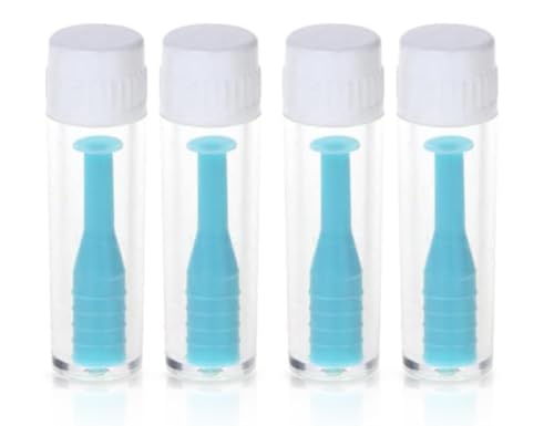KAPSING 4 Stück kontaktlinsen einsetzhilfe Blau, Einsetzhilfe für kontaktlinsen, Kontaktlinsen Sauger Weiche Linsen, Kontaktlinsen Hilfe zum Einsetzen mit Flasche(Blau)