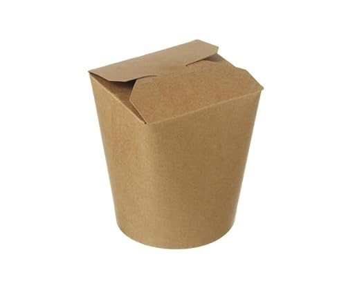 Asia Foodbox - Nudelbox - Asian Food - Wok to go Becher - Braun - Lunchbox - Essensbox - Mahlzeit - take away - 100 Stück, 26oz - 750ml