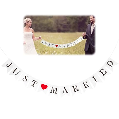 Girlande Hochzeit Deko Hochzeit Just Married Girlande Banner Just Married Deko Hochzeitsgirlande Auto Deko Hochzeitsdekoration Wedding Decoration für Hochzeits Deko Herz Just Married Auto Verheiratet