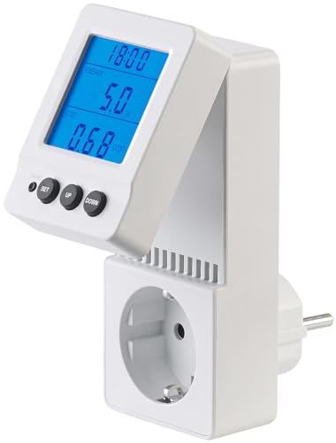 revolt Stromkosten Messgerät: Digitaler 230-V-Energiekostenmesser mit Aufklapp-XL-Display, 3.680 W (Digitale Stromzähler, Strommessgerät mit Display, Waschmaschine)