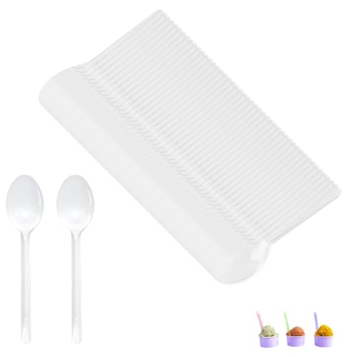 RASMACOR | 100 Stück Plastiklöffel Partygeschirr Plastikbesteck Mehrweg Plastik 13CM | Kaffee, Kuchengabeln Plastik, Wiederverwendbar Plastikgabel,hohe Widerstandsfähigkeit, wiederverwendbar, weiß