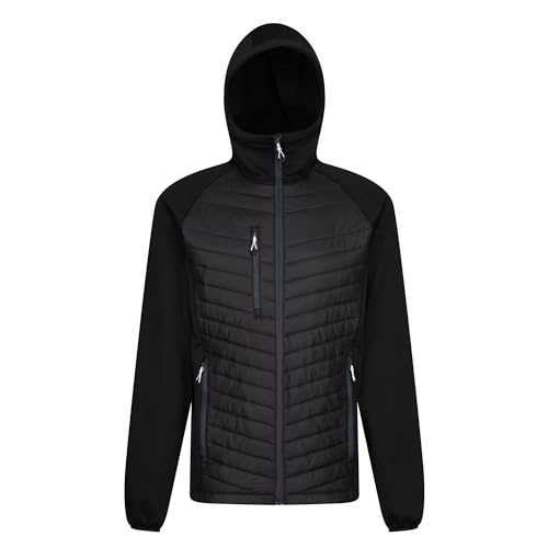 Regatta - Navigate Hybridjacke für Herren (L) (Schwarz/Mittelgrau)
