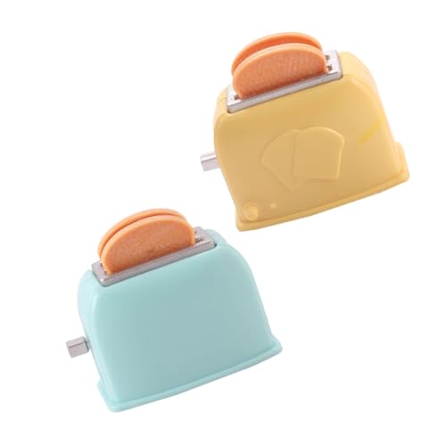 DIKACA 2 Stück Toaster Modell Teiliges für Puppenhaus Deko Mini Zubehör und Ergänzung für Szenen und Kreative Kinderküchen Dekoration