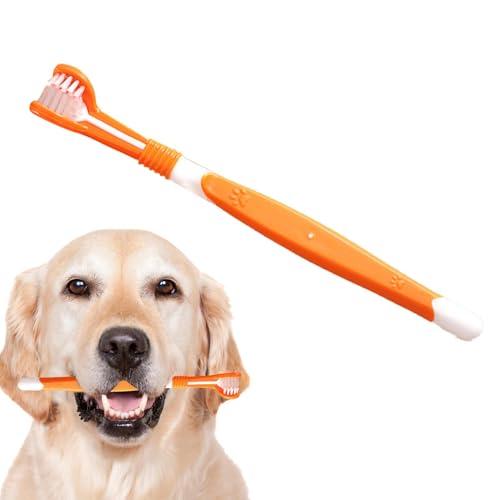 Welpen-Zahnbürste mit weichen Borsten, dreiseitige Zahnpflege-Zahnbürste, leicht zu greifen, für Katzen und Oralhygiene, Pflegebürste für Zuhause