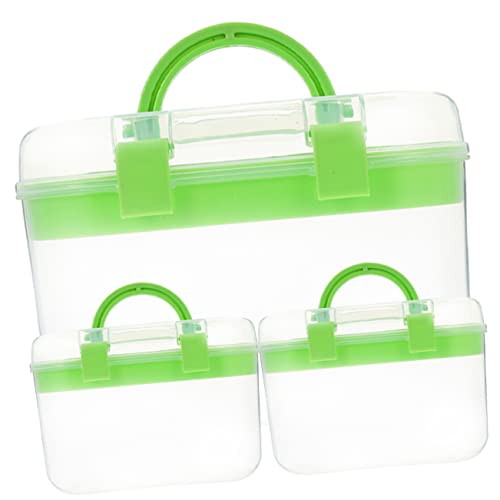 POPETPOP 3stücke Teiliges Aufbewahrungssystem Für Medikamente Und Kosmetik Doppellagige Kunststoffbox Mit Griff Für Haushalt Vielseitig Einsetzbar Praktische Organizer-lösung