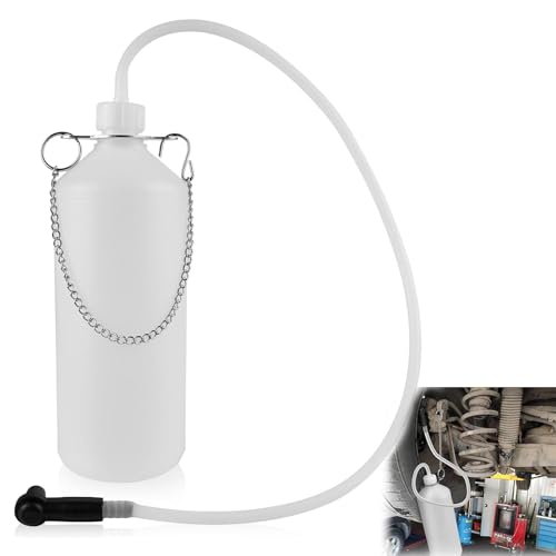 Bremsflüssigkeitsbehälter, 1L Bremsenentlüfter ,Bremsenentlüfterflasche mit 60CM Schlauch und Universal Gummi-Adapter, Bremsenentlüftungsgerät, Bremsenentlüfterflasche den Austausch von Bremsöl