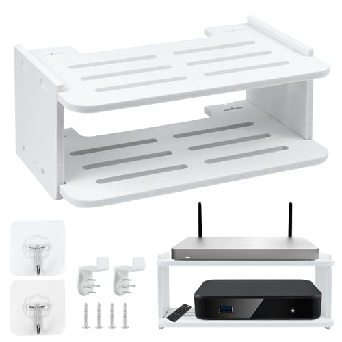 Router Box,Router Aufbewahrungsbox Wandhalterung,Router Schrank,Schweberegale Set-Top-Box zur Aufbewahrung von Kameras, Grünanlagen, Ornamenten,Mobiltelefonen und Intelligenten Lautsprechern