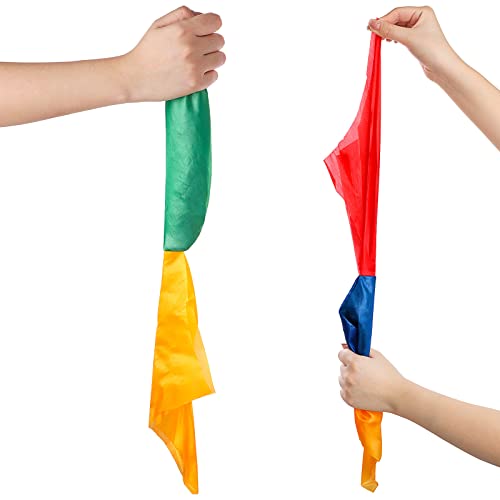 Magic Scarf 2 Pcs Hanky Props Scarf Color Changing Taschentuch Easy Hanky Magic Trick Street Magic Trick Requisiten für Kinderpartys Geburtstag Blau Gelb Rot Grün