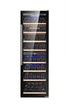 BODEGA43-180F Weinkühlschrank Freistehend Groß - Weinklimaschrank mit 2 Zonen, 5-20 ºC, 180 Flaschen, Vollglas-Designtür, Energie-Label: F, Geräuscharm (nur 38 dB) & sehr vibrationsarm, Schwarz