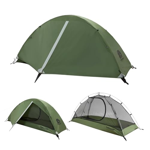 Underwood Aggregator Tent 1Persone 1 Mann Zelt fürs Wandern - EIN leichtes,wasserdichtes EIN Mann Zelt fürs Camping,einfach aufzubauenes kompaktes 1-Personen-Kuppelzelt, 3 Saisonen EIN Mann Zelt