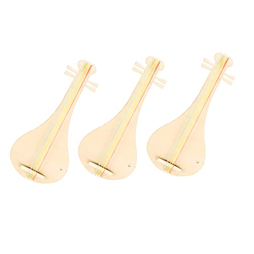 KJHBV 3 Sets Pipa Holz Kind Graffiti Musikinstrument Kindergarten Handbemalte Laute Pipa DIY Pipa Musikinstrument DIY Handbemaltes Musikinstrument Laute Pipa Ohne Loch