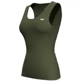 Lo.Gas Fahrradtrikot Damen äRmellos,Radtrikot Atmungsaktiv Rennrad Trikot Fahrradshirt Mountainbike Frauen Sport Shirts FüR Damen Tank Top 4 Taschen Olive green M