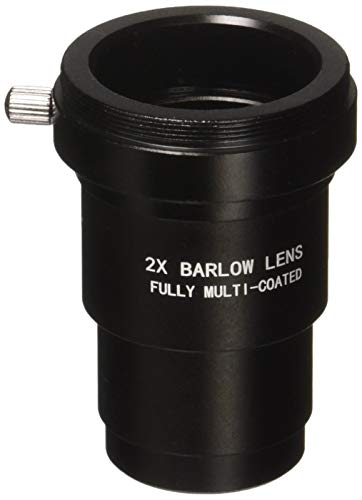 Gosky 3,8 cm 2 x vollständig geschwärzte Metall-Barlowlinse und Kamera-T-Adapter für Teleskope Okular – kompatibel mit 1,25 Zoll Filtern – auch für Astronomische Fotografie – beschichtet