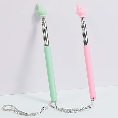 SVOCK 2PCS Zeigestab Ausziehbar, Zeigestock Ausziehbar mit Lanyard, Teleskopstange für Lehrer, Retractable Finger Pointer Stick Geeignet für Schullehrer und Homeschooling
