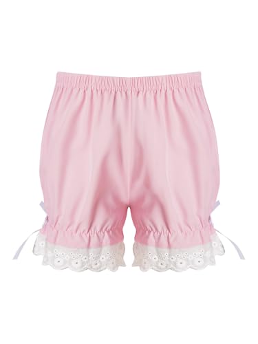 HULIJA Mädchen Haremshose Böhmische Hose Pumphose Viktorianischen Hosen Karnevalskostüm Yoga Fitness Fasching Freizeit B Rosa 164