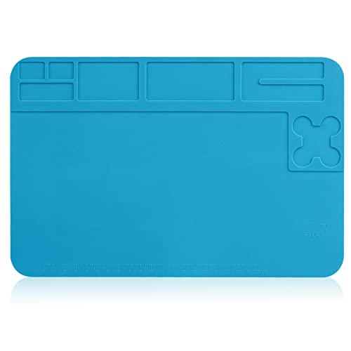 Aweohtle Lötmatte Silikon,Lötmatte Antistatische Reparatur Matte Magnetische 500℃ Hitzebeständige Silikonmatte Arbeitsmatte für Kamera Elektronische Laptop Handy Reperatur,Größe:30x20cm