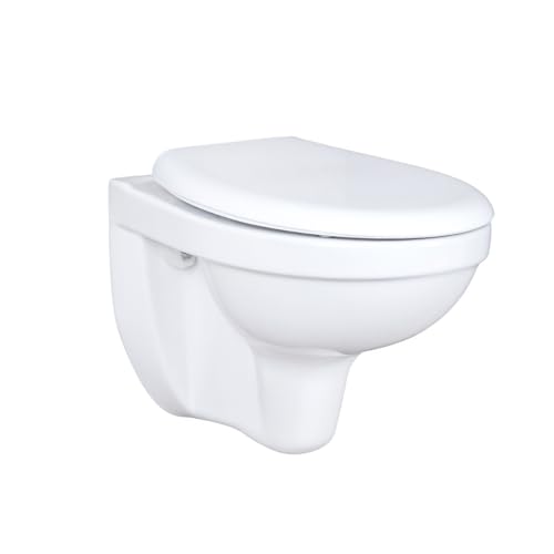 WC Toilette Hänge Wand WC (RosenStern) mit Soft-Close Deckel, Keramik