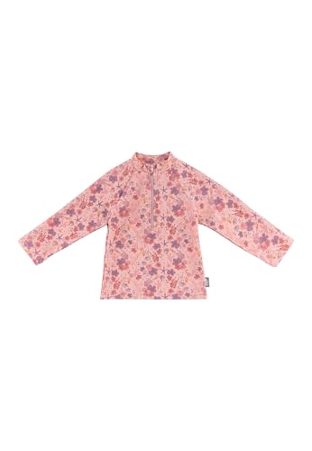 Sterntaler Badeshirt Langarm Corale Print - UV-Schutz 50+ Schwimmshirt mit Stehkragen - Mädchen UV Shirt mit Frontreißverschluss und Kinnschutz - Kinder Badebekleidung, zartrosa, Größe 92