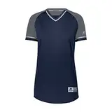 Russell Athletic Damen Retro Hemd, Marineblau/Stahl/Weiß, Klein