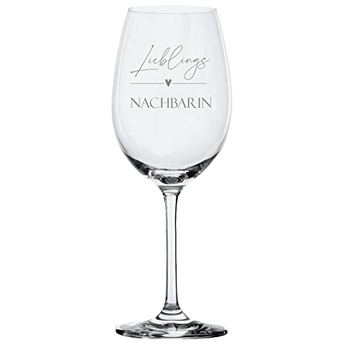 KT-Schmuckdesign Weinglas Leonardo mit Gravur Lieblingsnachbarin Geschenkidee Geschenk für Nachbarin Rotweinglas Weißweinglas