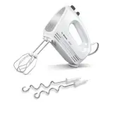 Bosch Hausgeräte Handrührer CleverMixx MFQ24200, 2 Rührbesen, 2 spülmaschinengeeignet, 4 Stufen, leicht, leise, 400 W Weiß/Edelstahl