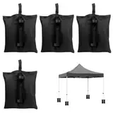mizikuu 4 Stück Pavillon Sandsäcke mit Klettverschluss, Strapazierfähige Sandsack zum Befüllen Beschweren Gewichtsbeutel Fußtasche für Pop-up-Überdachungszelt, Terrassenschirm, Zelt