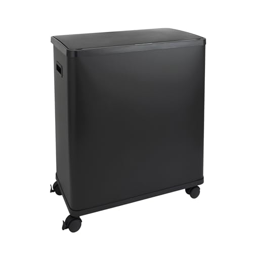 SVITA SR2X30 Sensormülleimer Abfalleimer Kücheneimer Mülltrennsystem 2 Fächer 60l freistehend automatisch inkl. Inneneimer Räder Schwarz