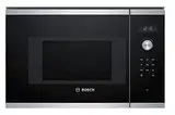Bosch BFL524MS0 Serie 6 Einbau-Mikrowelle, 38 x 60 cm, 800 W, Drehteller 25,5cm, Türanschlag Links, AutoPilot 7 7 Automatikprogramme, Reinigungsunterstützung, LED-Touchdisplay, Edelstahl