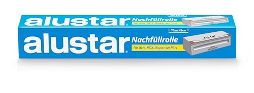 Alustar Nachfüllrolle Für Inox + Dispenser, Gastronomie 45cm X 70m, Alufolie Extrastark