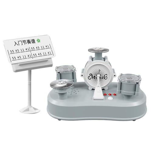 Kleines Schlagzeug-Set, kleine Fingertrommeln – Desktop-Gadgets, Miniatur-Musikinstrumente, Sound- und Lichteffekte, pädagogisches Percussion für Kinder und Erwachsene