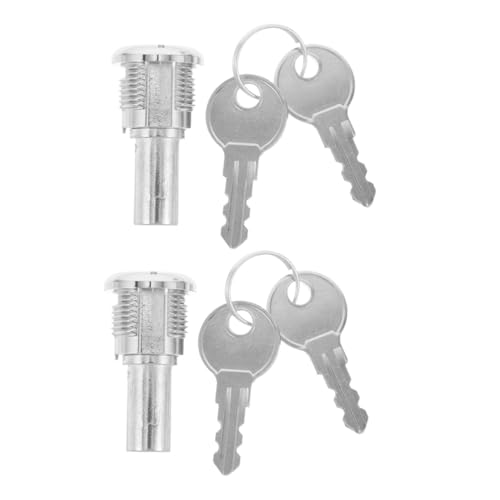 COLLBATH 2 Sätze Verkaufsautomaten Deckenschloss Teile für Kaugummiautomaten Austausch einer Süßwarenmaschine Sperre für Limonadenverkäufer Zylinderschloss Metall Silver