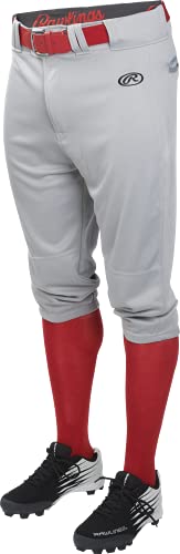 Rawlings Jungen Launch Series Baseball Pants | Knicker Fit | Youth Sizes | Solid | Multiple Colors Hosen, grau, X-Large