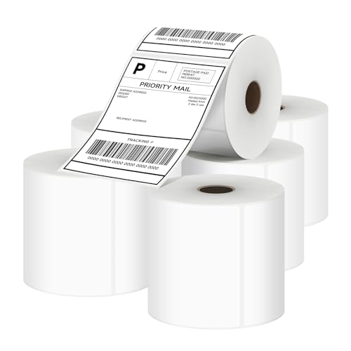 Homelux Thermo Etiketten 3000 Stück Thermoetiketten 4 × 6 Zoll 6 Rollen Thermoetiketten Versandetiketten 100x150mm Adressetiketten Selbstklebend